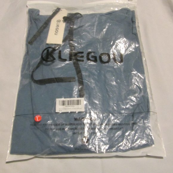 KLIEGOU Original Design Men's size L Hipster Hip Hop Hoodie Cotton T-Shirt Blue - Picture 2 of 4